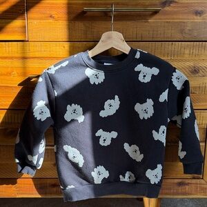Zara Kids Black Dog Print Sweatshirt